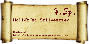 Hollósi Szilveszter névjegykártya